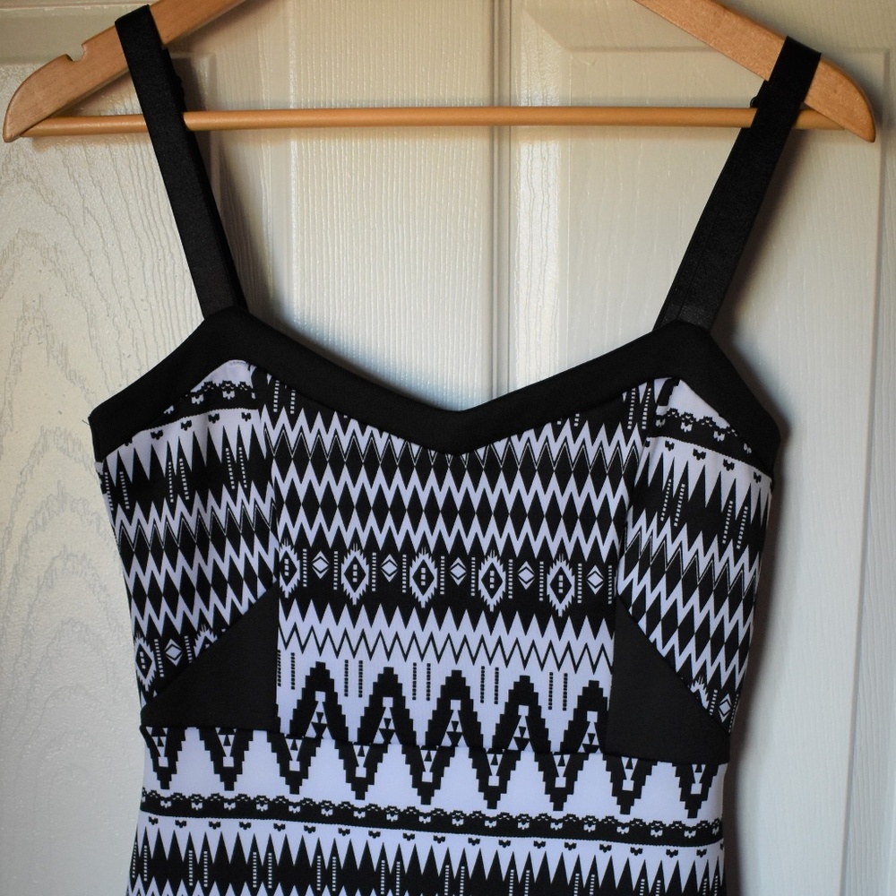 Black and white print dress